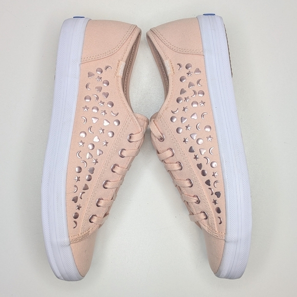 Keds Shoes - Keds Kickstart Iridescent stud peach pink canvas sneakers women's size 8.5